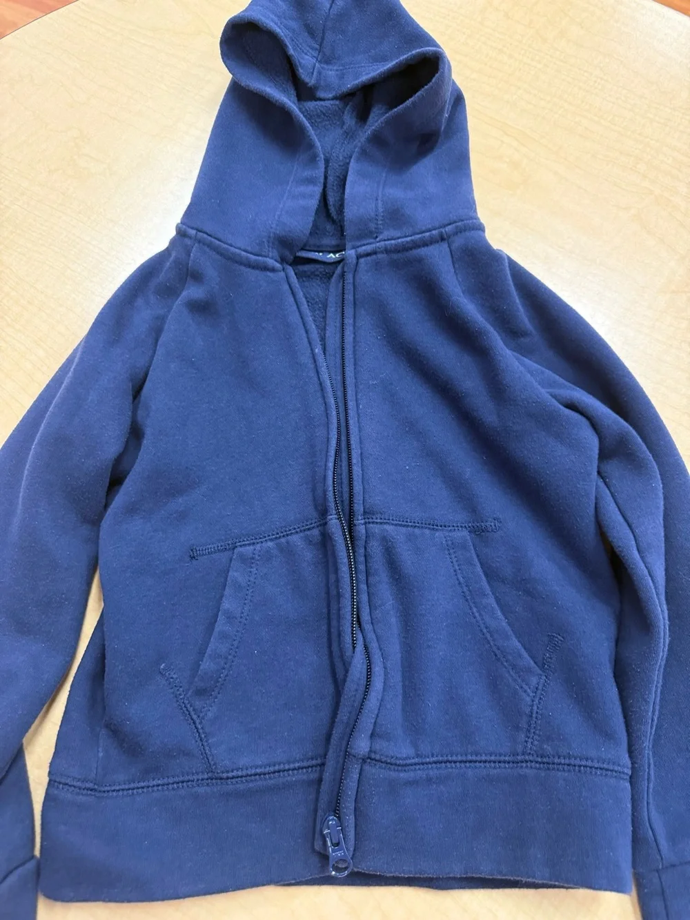 Children Place Navy Hooded Zip-Up Sweatshirt for Kids 5-6Y